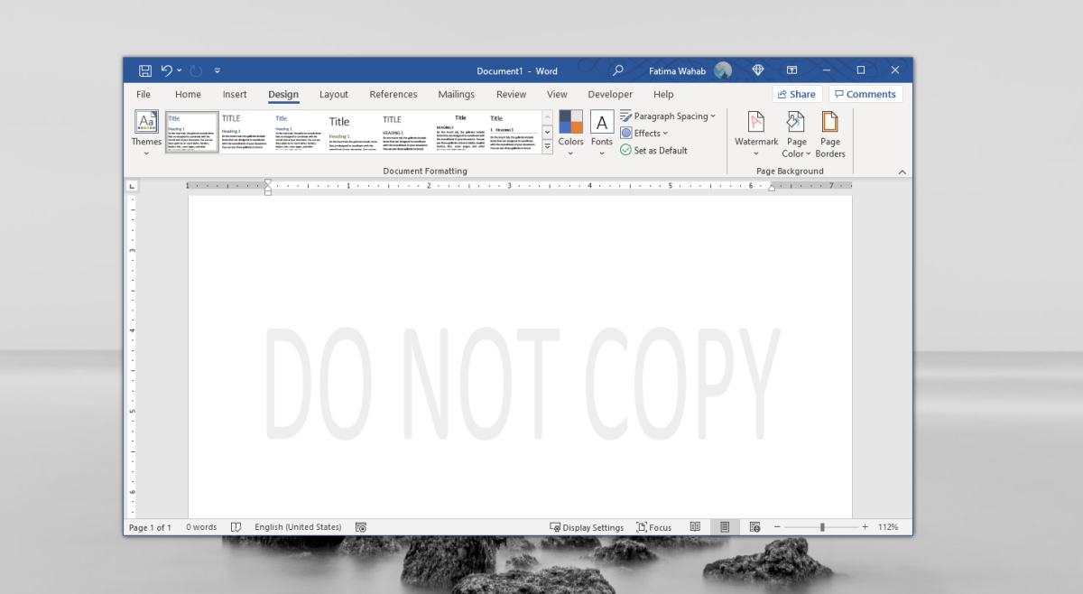 supprimer le filigrane dans Microsoft Word
