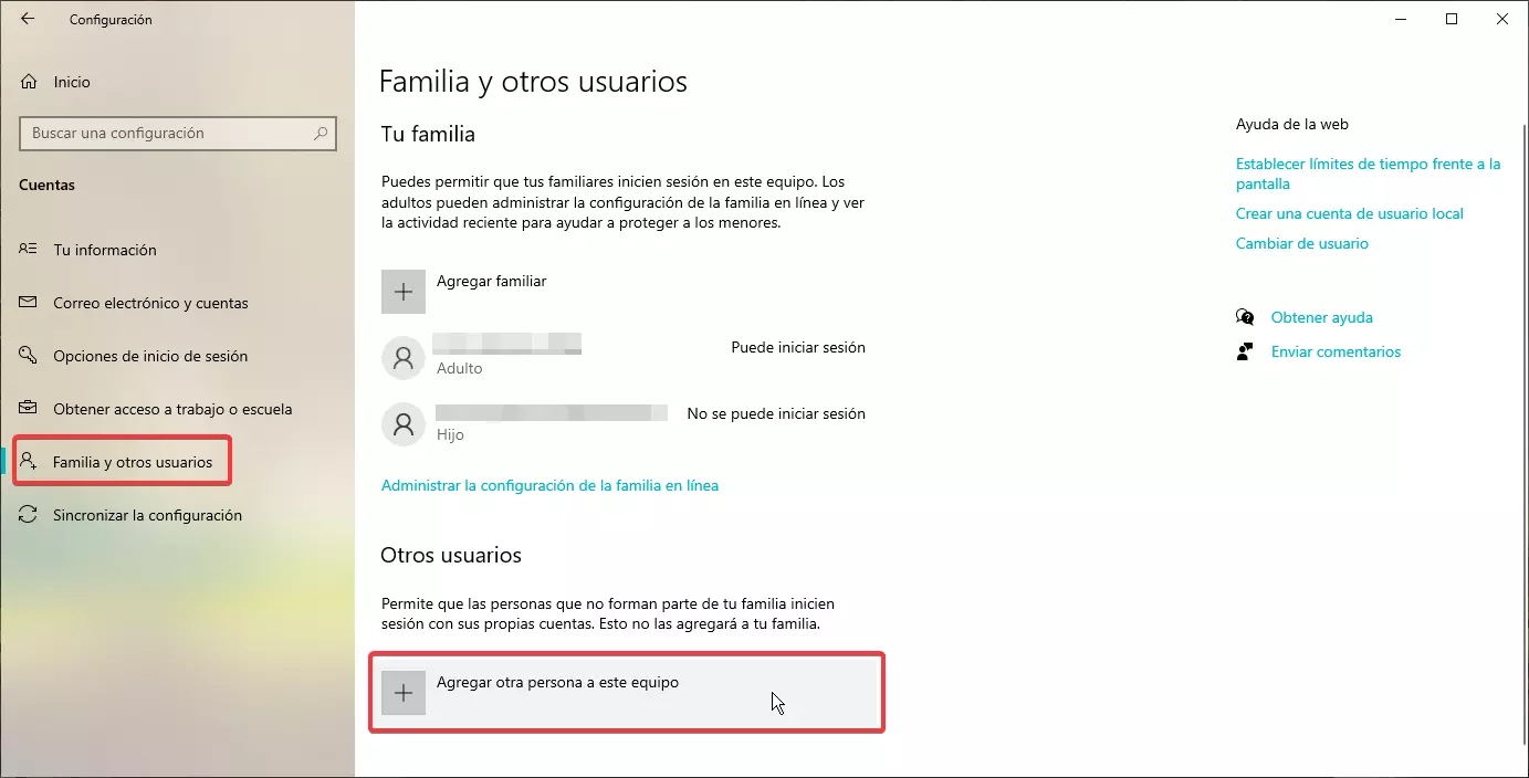 Compte utilisateur standard Windows 10