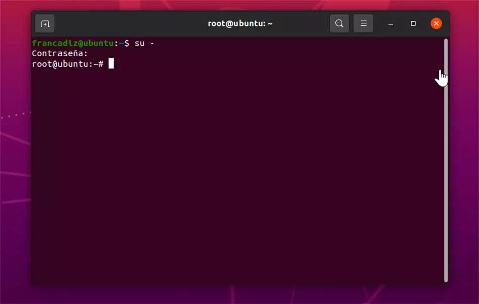 Terminal Linux authentifié en tant que root