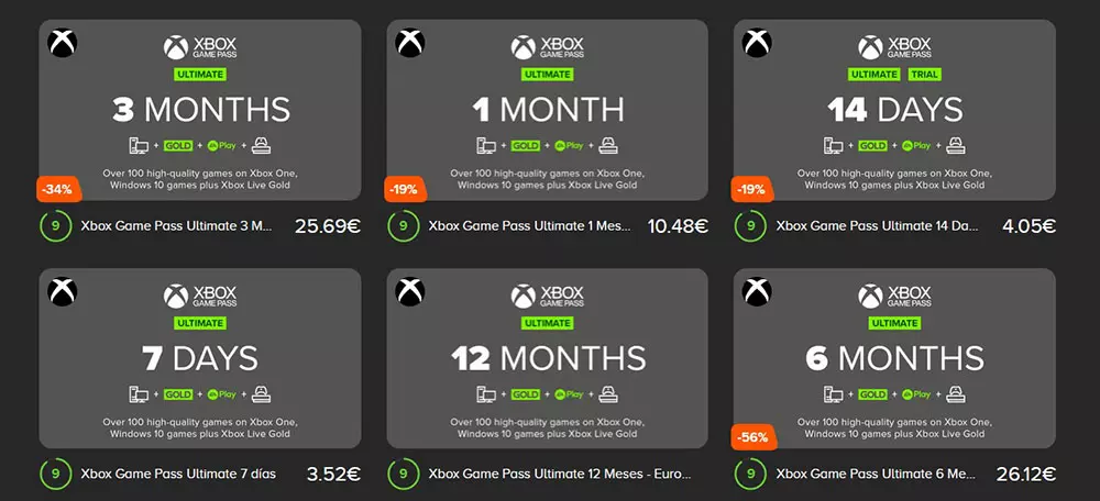 Acheter Xbox Game Pass moins cher