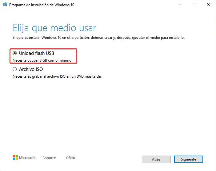 Installation moyenne Windows 10