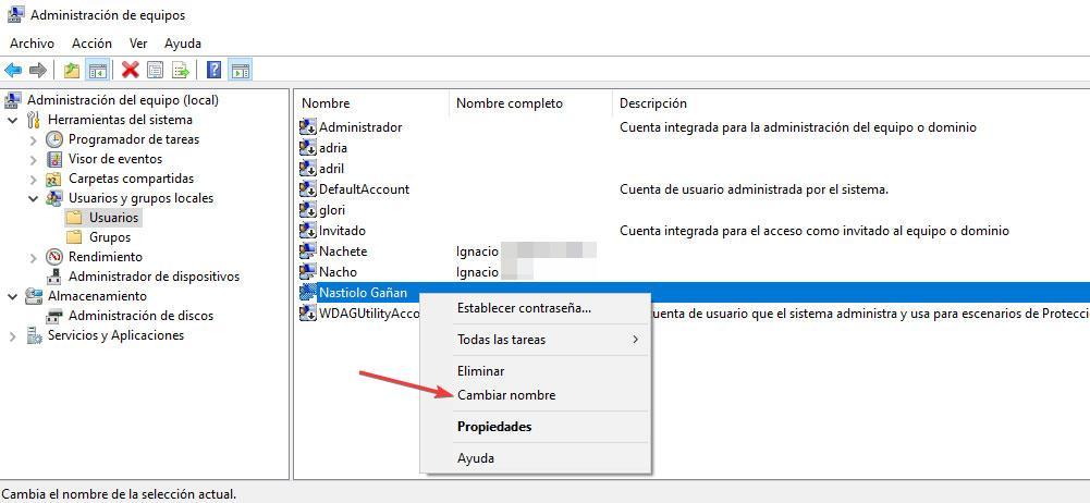 Modifier le nom du compte utilisateur Windows