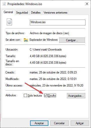 Afficher le fichier caché Windows