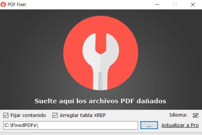 Interface du fixateur PDF