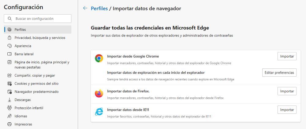 Copier les données de Chrome vers Edge