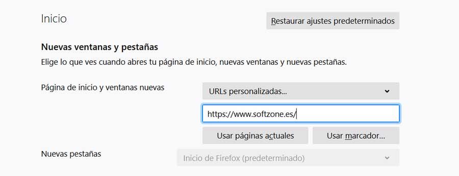 Page d'accueil de Firefox